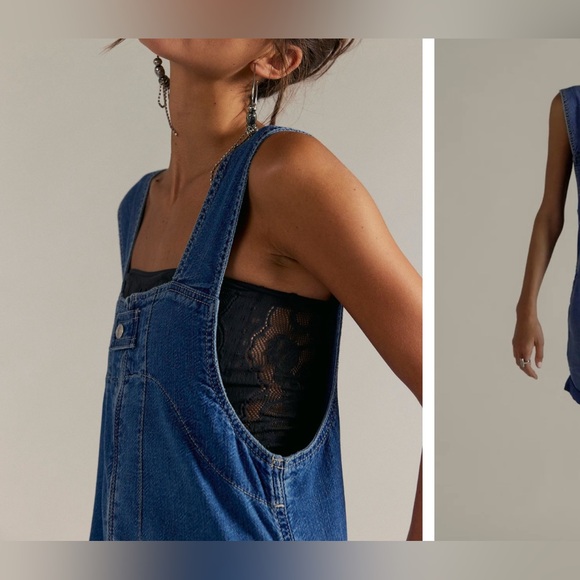 NWT Free People We The Free Jude Shortalls - Mid Indigo Blue - XS - Picture 6 of 11